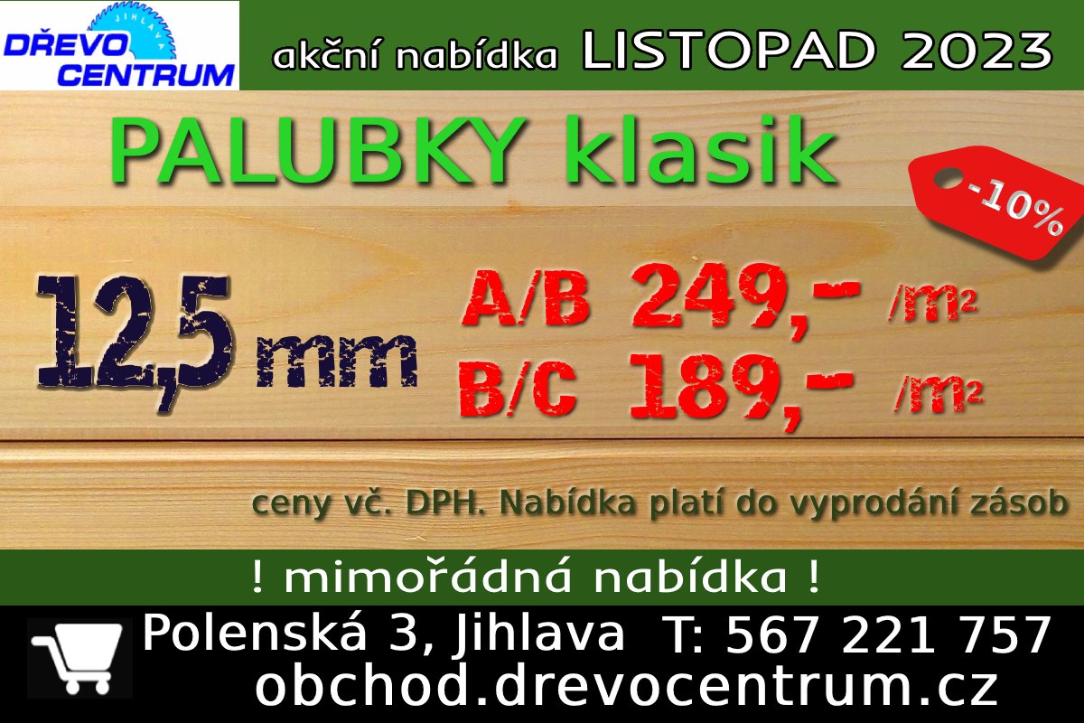 Palubky obkladové 12,5 mm cenová akce